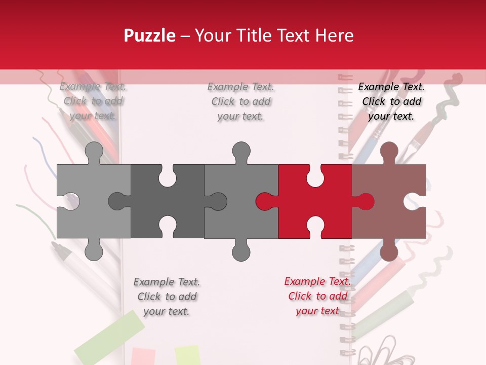 A Notepad Surrounded By Office Supplies And A Magnifying Glass PowerPoint Template