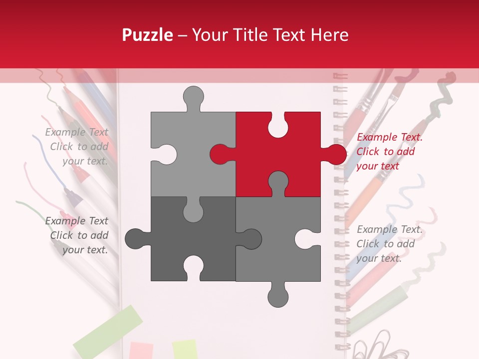 A Notepad Surrounded By Office Supplies And A Magnifying Glass PowerPoint Template