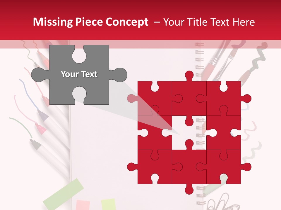 A Notepad Surrounded By Office Supplies And A Magnifying Glass PowerPoint Template