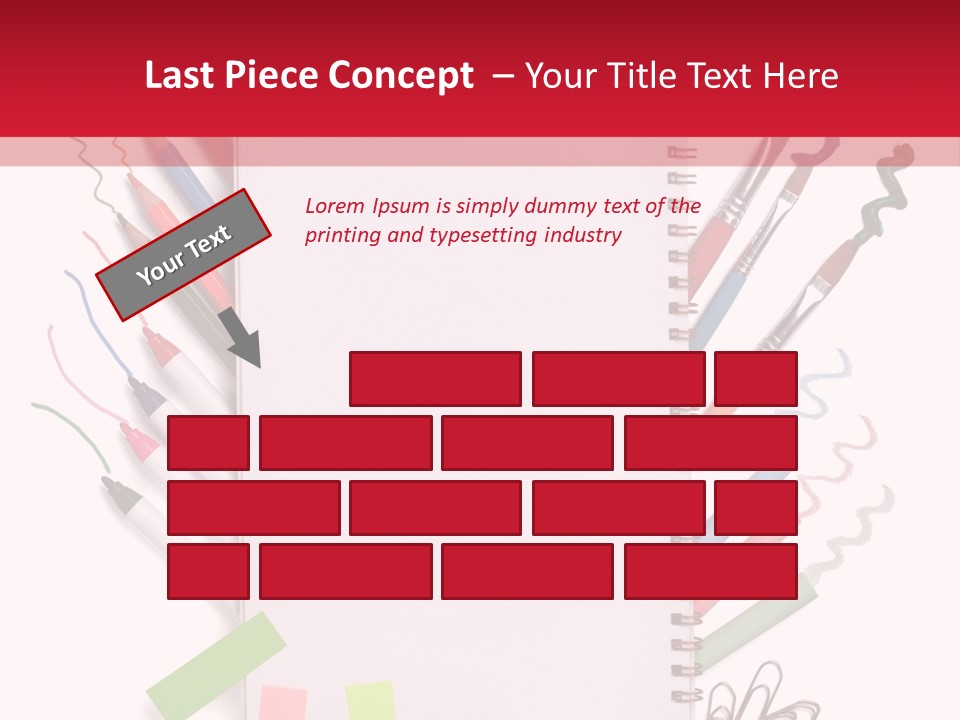 A Notepad Surrounded By Office Supplies And A Magnifying Glass PowerPoint Template