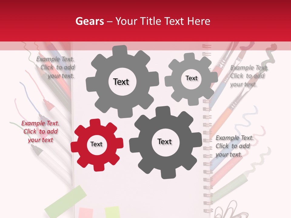 A Notepad Surrounded By Office Supplies And A Magnifying Glass PowerPoint Template