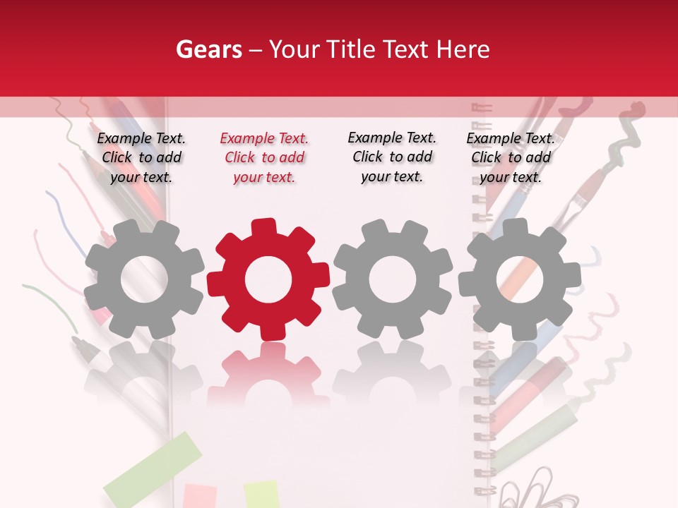 A Notepad Surrounded By Office Supplies And A Magnifying Glass PowerPoint Template