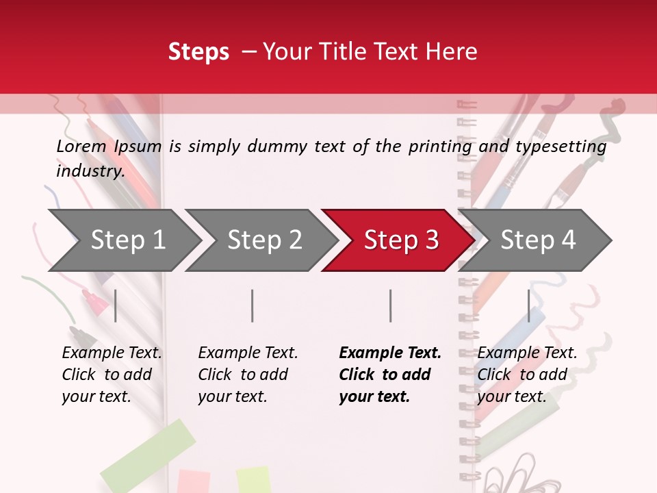 A Notepad Surrounded By Office Supplies And A Magnifying Glass PowerPoint Template