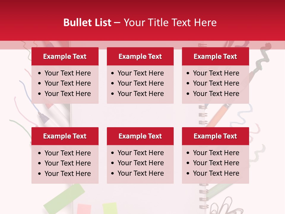 A Notepad Surrounded By Office Supplies And A Magnifying Glass PowerPoint Template