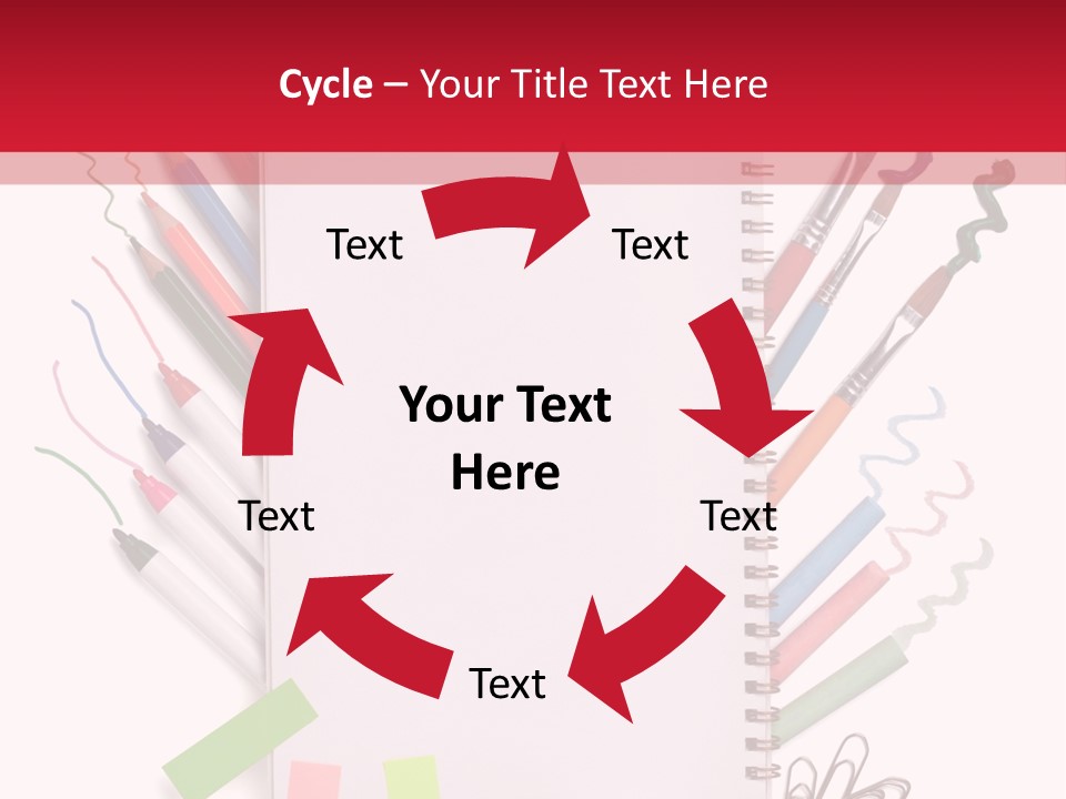A Notepad Surrounded By Office Supplies And A Magnifying Glass PowerPoint Template