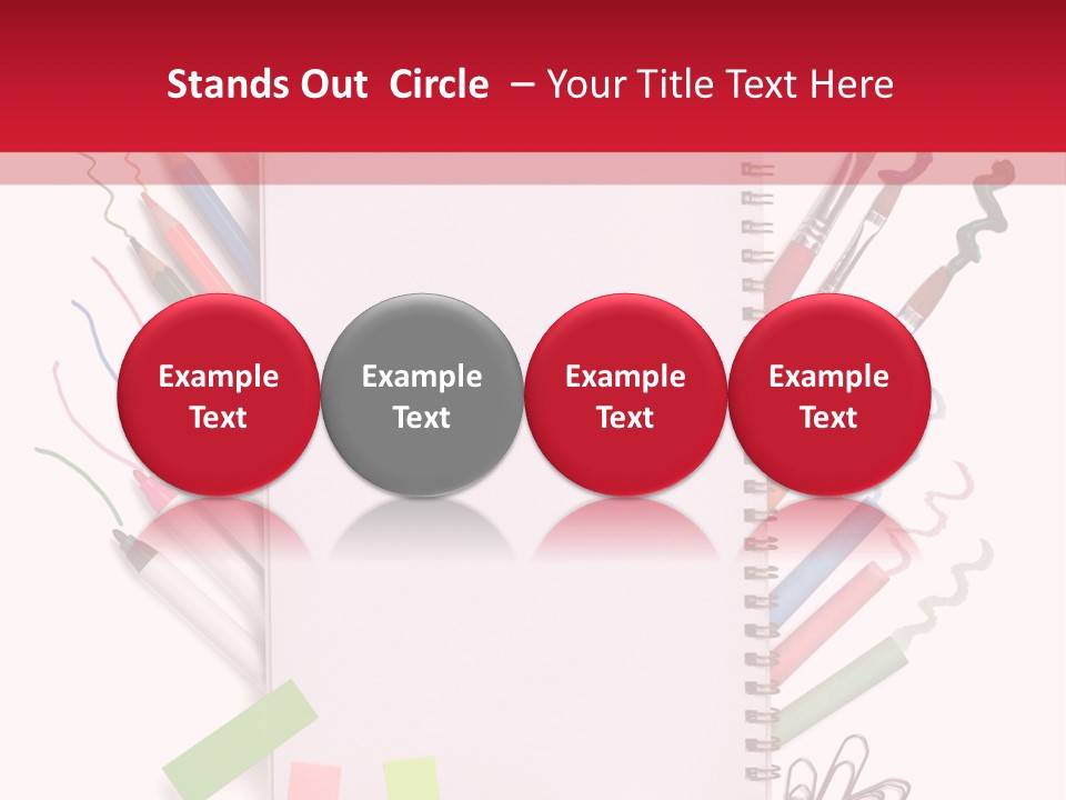 A Notepad Surrounded By Office Supplies And A Magnifying Glass PowerPoint Template