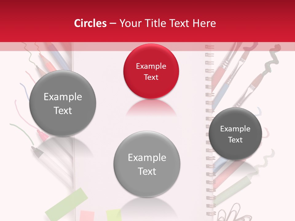 A Notepad Surrounded By Office Supplies And A Magnifying Glass PowerPoint Template