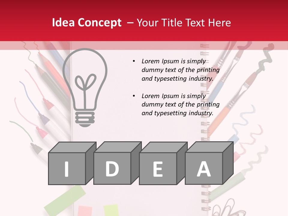 A Notepad Surrounded By Office Supplies And A Magnifying Glass PowerPoint Template