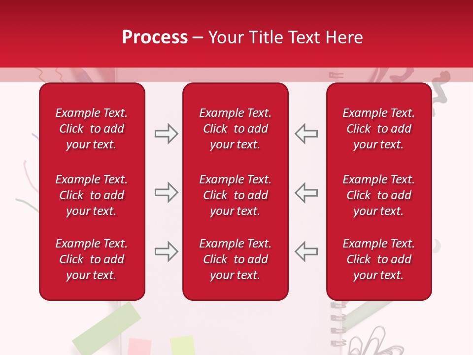 A Notepad Surrounded By Office Supplies And A Magnifying Glass PowerPoint Template