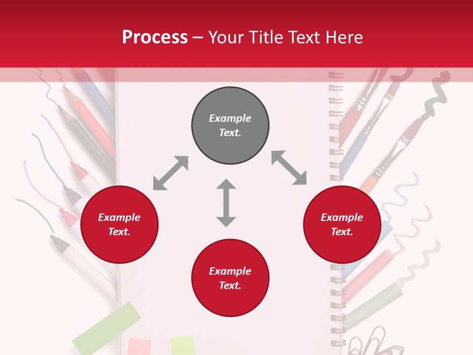 A Notepad Surrounded By Office Supplies And A Magnifying Glass PowerPoint Template