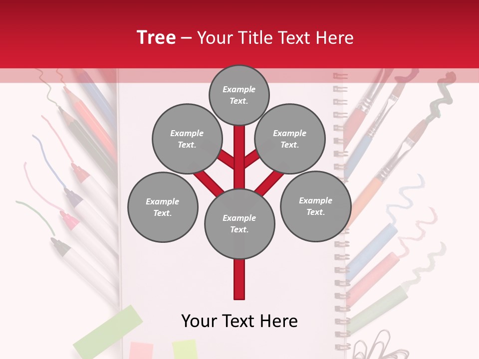 A Notepad Surrounded By Office Supplies And A Magnifying Glass PowerPoint Template