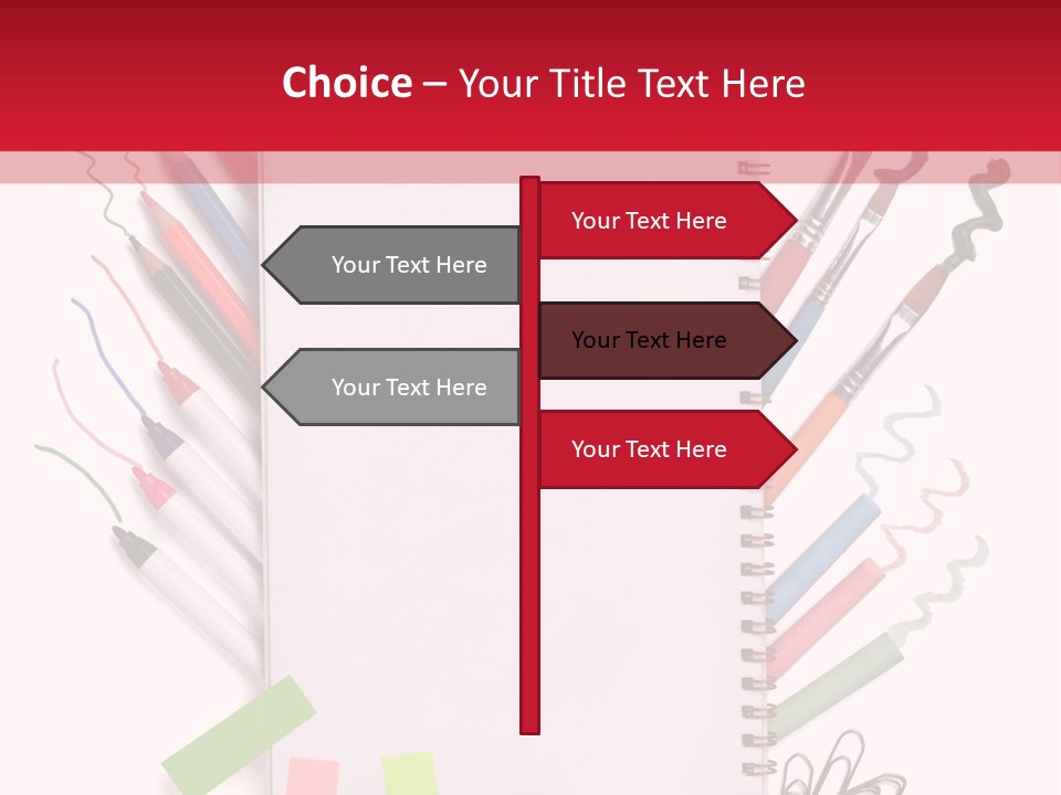 A Notepad Surrounded By Office Supplies And A Magnifying Glass PowerPoint Template
