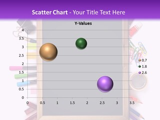 A Blackboard Surrounded By School Supplies On A Purple And White Background PowerPoint Template