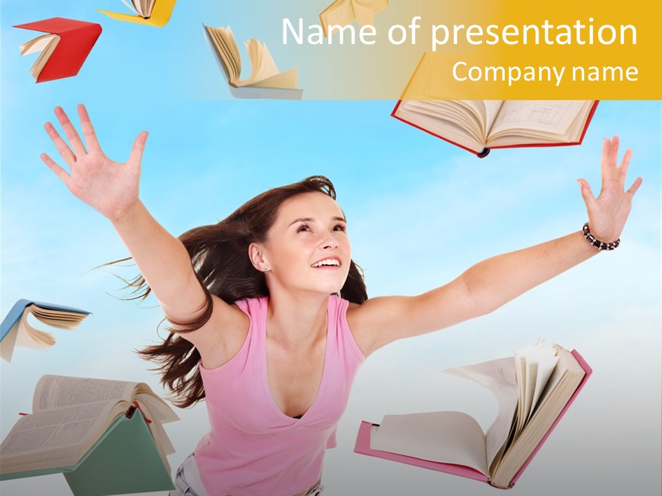 Studying Smiling Study PowerPoint Template