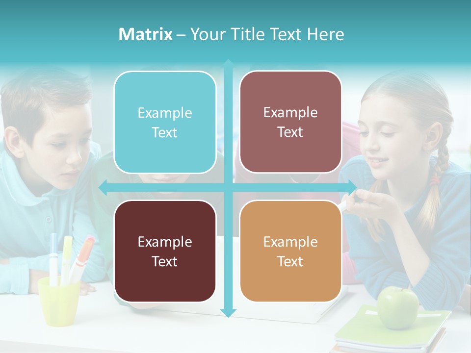 Technology Gathered Schoolchildren PowerPoint Template
