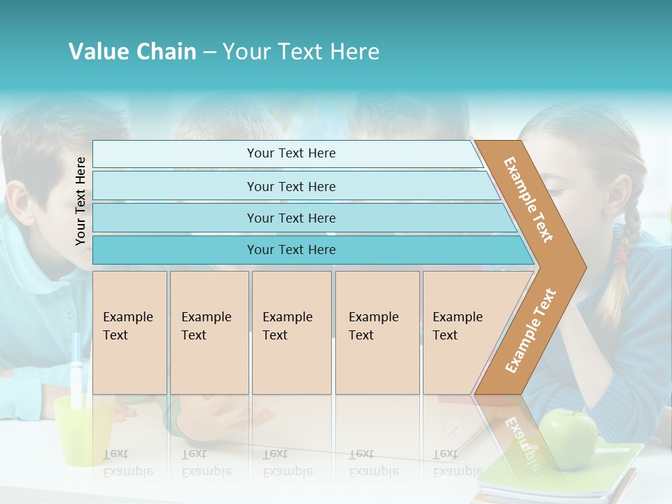 Technology Gathered Schoolchildren PowerPoint Template