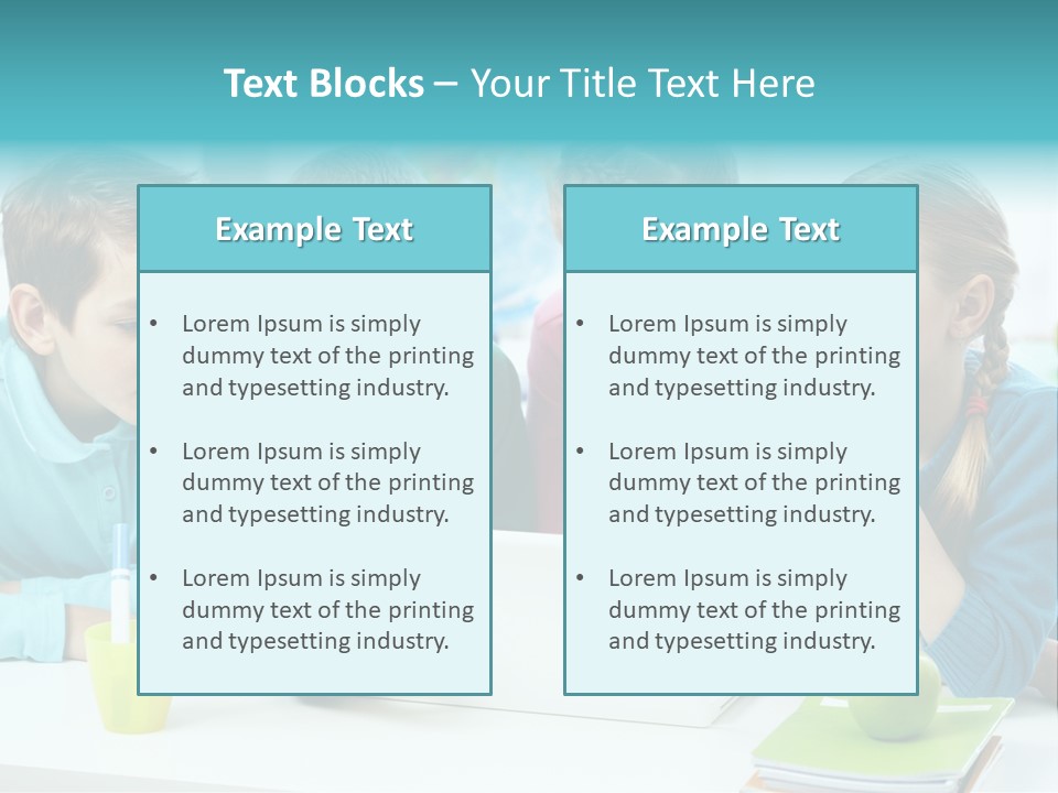 Technology Gathered Schoolchildren PowerPoint Template