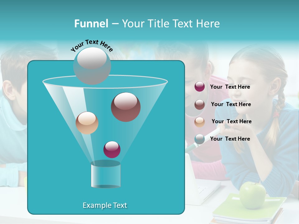 Technology Gathered Schoolchildren PowerPoint Template
