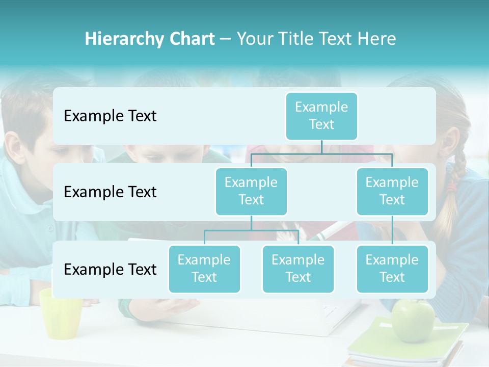 Technology Gathered Schoolchildren PowerPoint Template