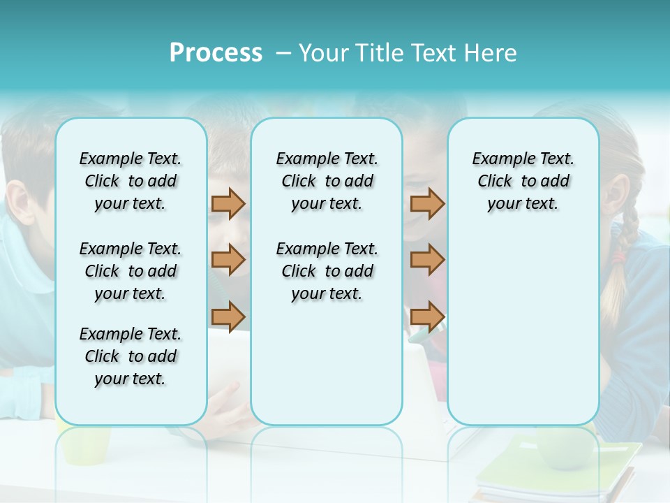 Technology Gathered Schoolchildren PowerPoint Template