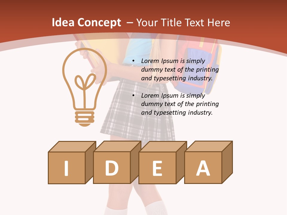 Smile Intelligence Schoolgirl PowerPoint Template