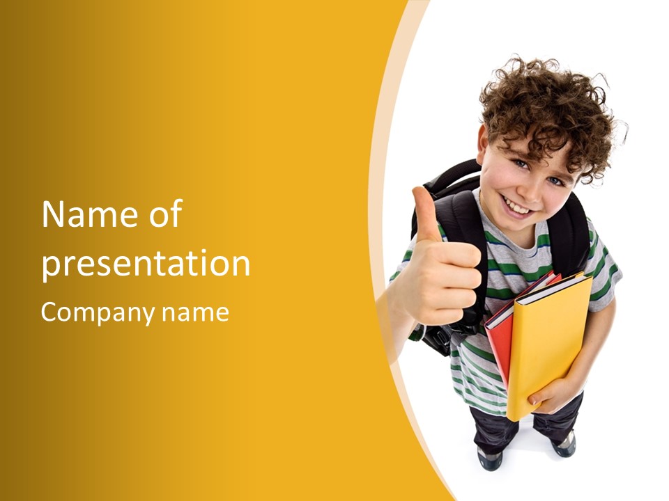 High White Child PowerPoint Template