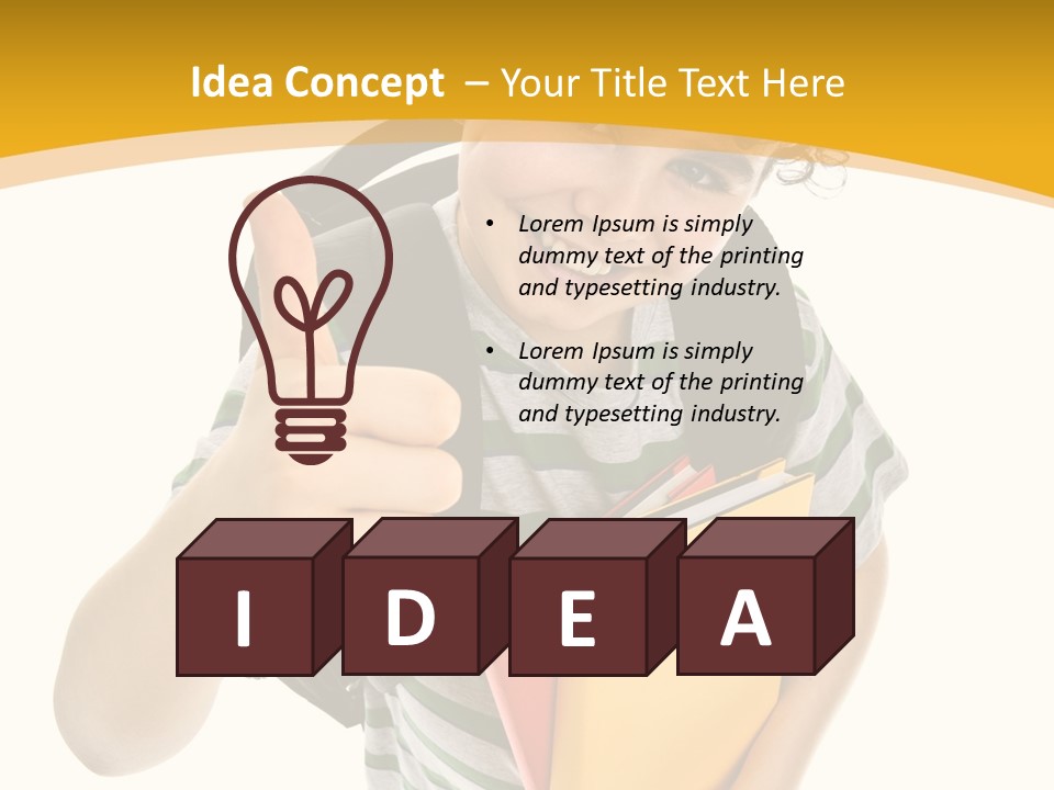 High White Child PowerPoint Template