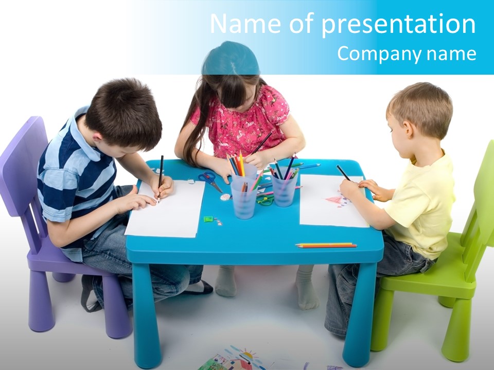 Preschool Boys Pen PowerPoint Template