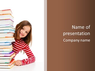 Girl Desk Knowledge PowerPoint Template