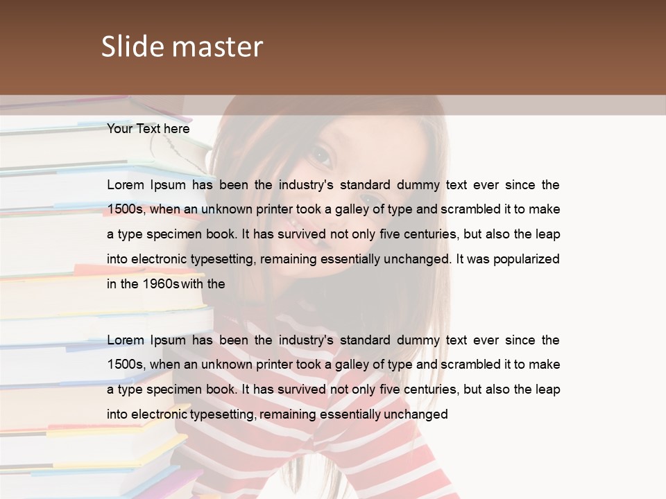 Girl Desk Knowledge PowerPoint Template