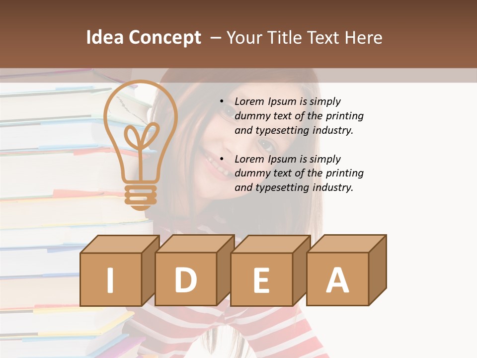 Girl Desk Knowledge PowerPoint Template