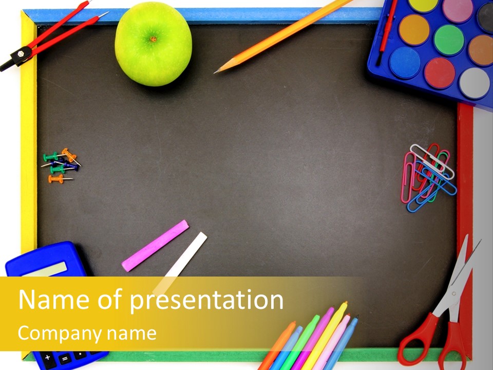 Education Writing Paint PowerPoint Template