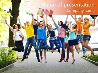 Female Campus Casual PowerPoint Template