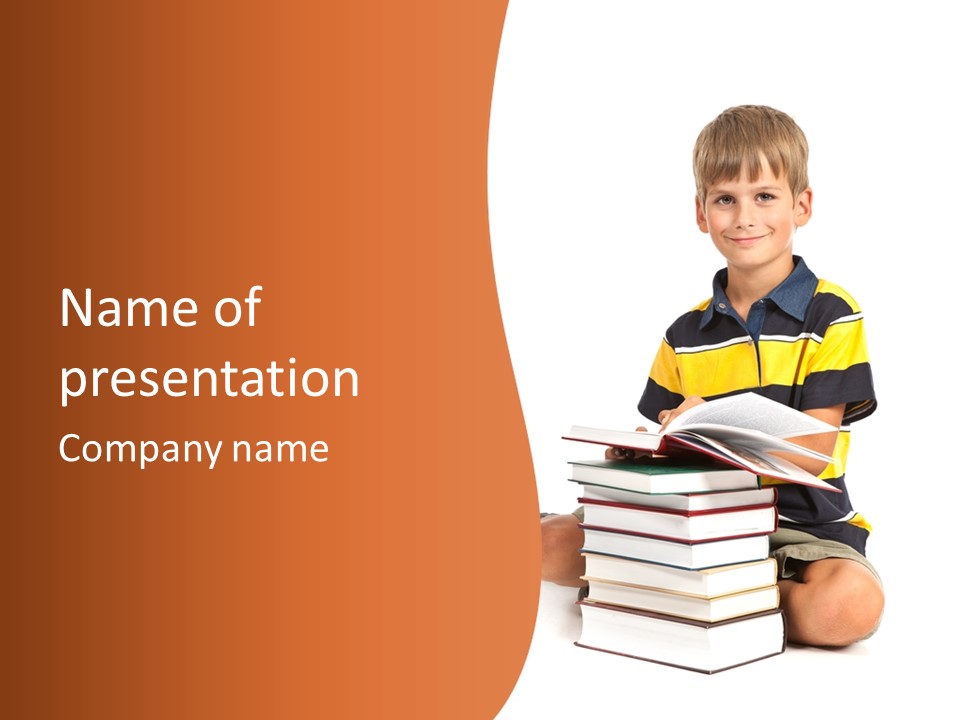 Big Schoolboy Cheerful PowerPoint Template