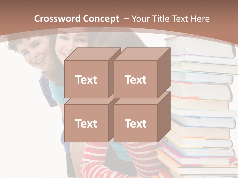 Educate Books Teens PowerPoint Template