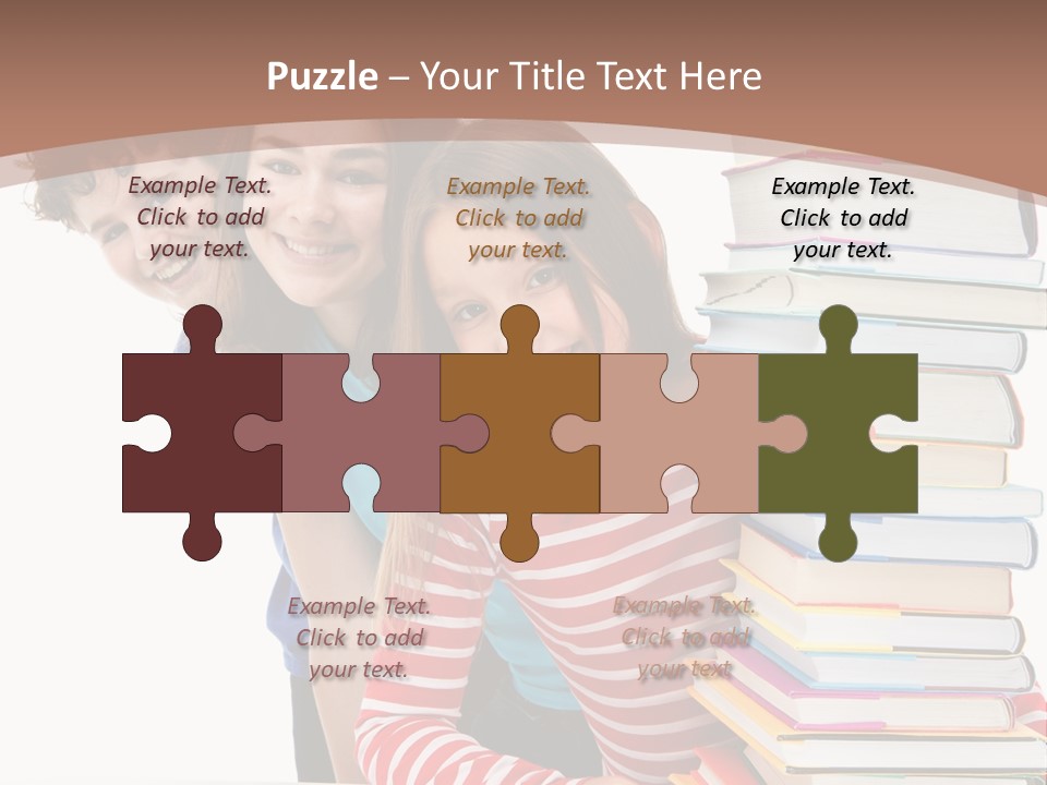 Educate Books Teens PowerPoint Template