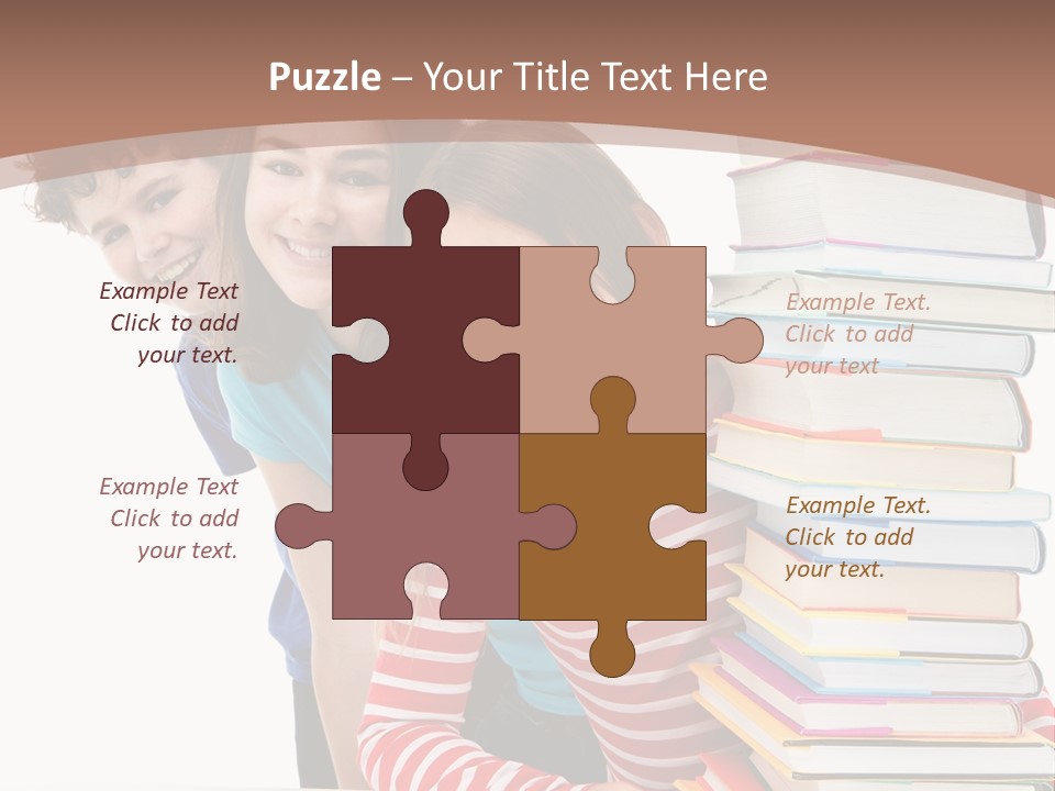 Educate Books Teens PowerPoint Template