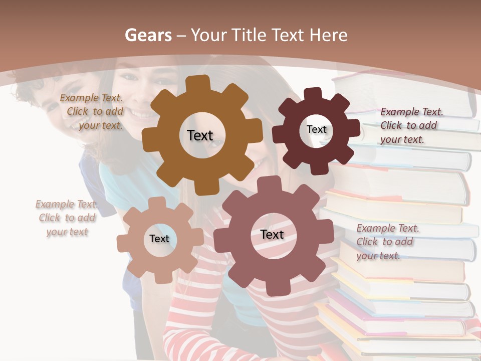 Educate Books Teens PowerPoint Template