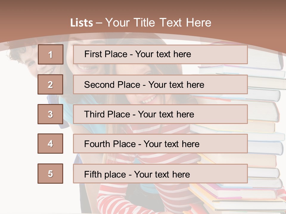 Educate Books Teens PowerPoint Template