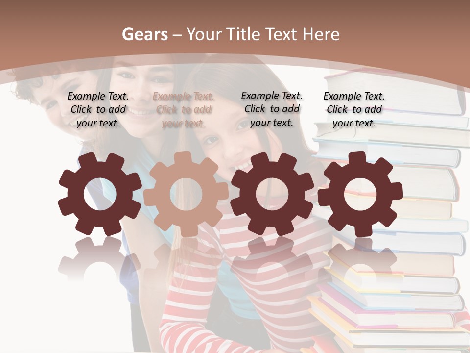 Educate Books Teens PowerPoint Template