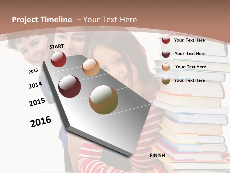 Educate Books Teens PowerPoint Template