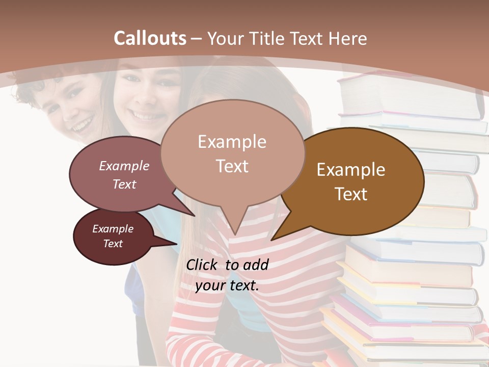 Educate Books Teens PowerPoint Template