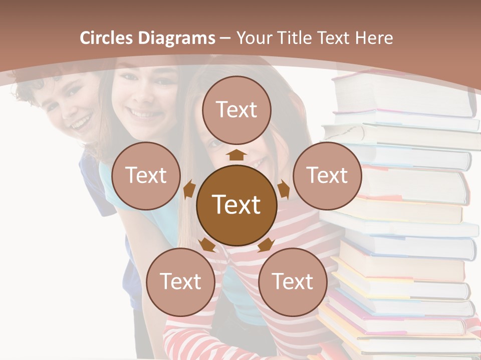 Educate Books Teens PowerPoint Template
