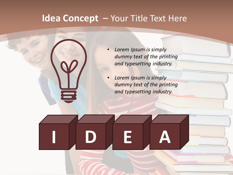 Educate Books Teens PowerPoint Template