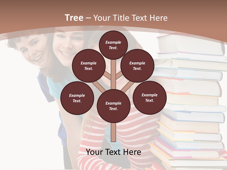 Educate Books Teens PowerPoint Template
