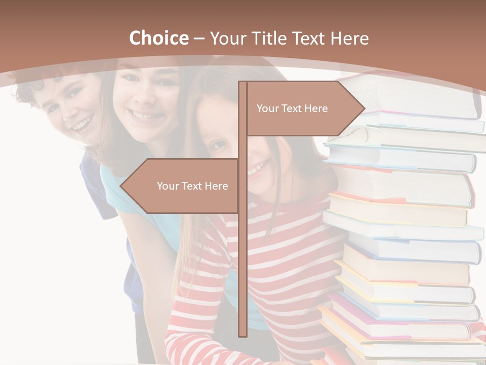 Educate Books Teens PowerPoint Template
