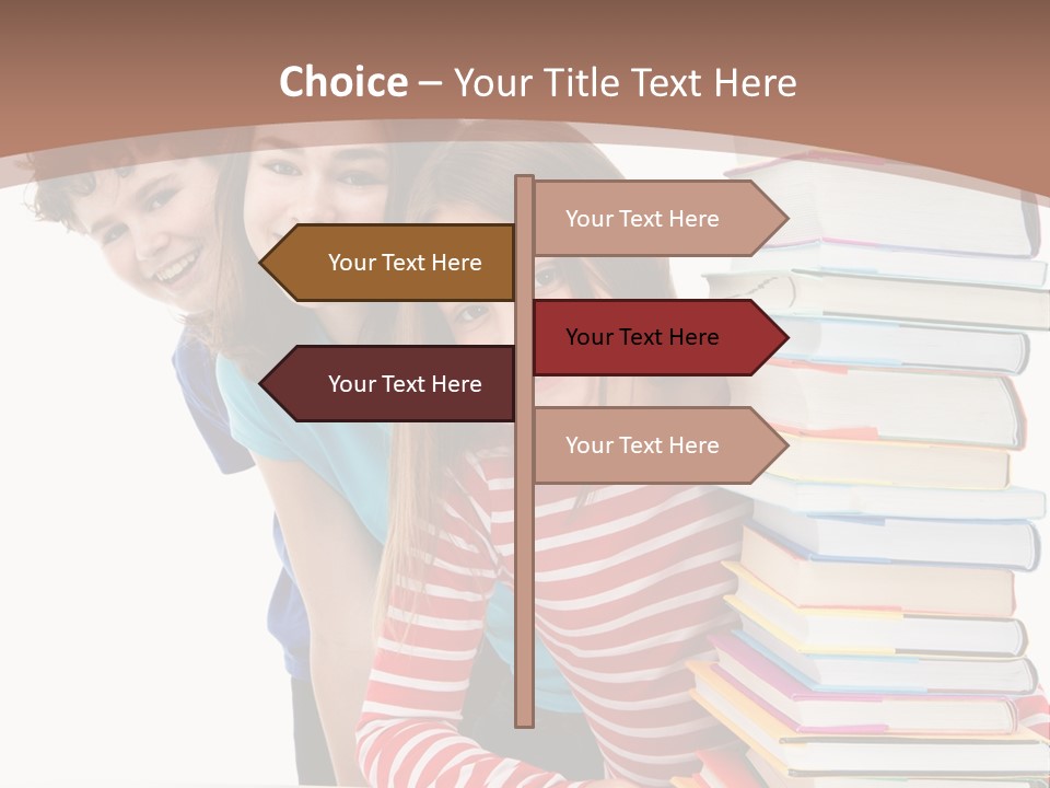 Educate Books Teens PowerPoint Template