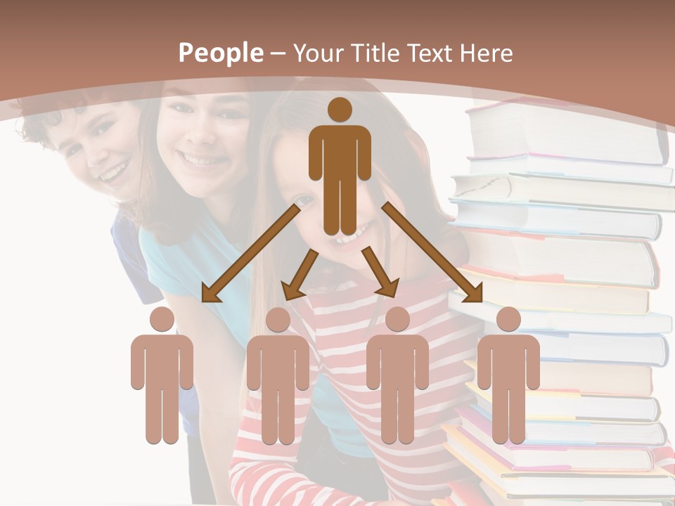 Educate Books Teens PowerPoint Template
