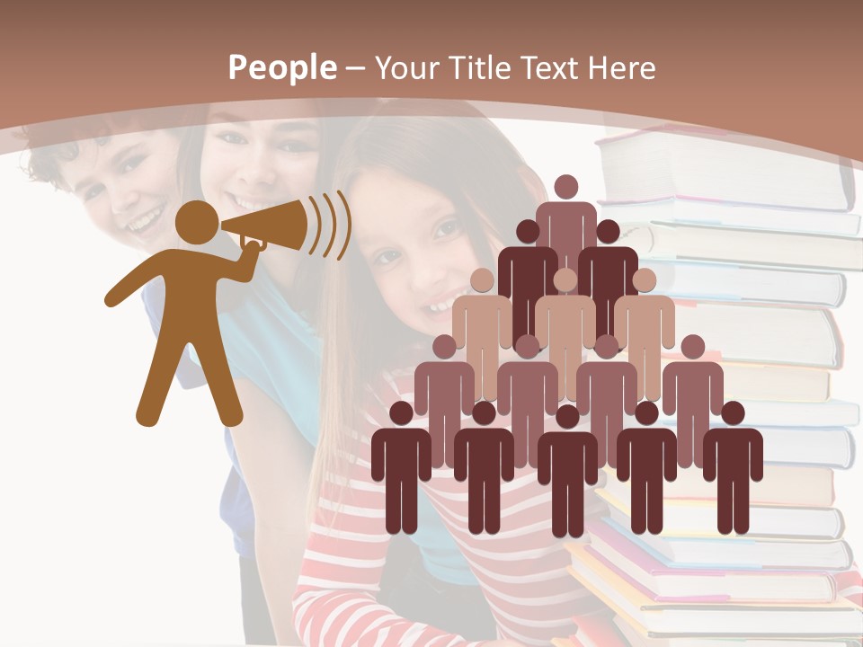 Educate Books Teens PowerPoint Template