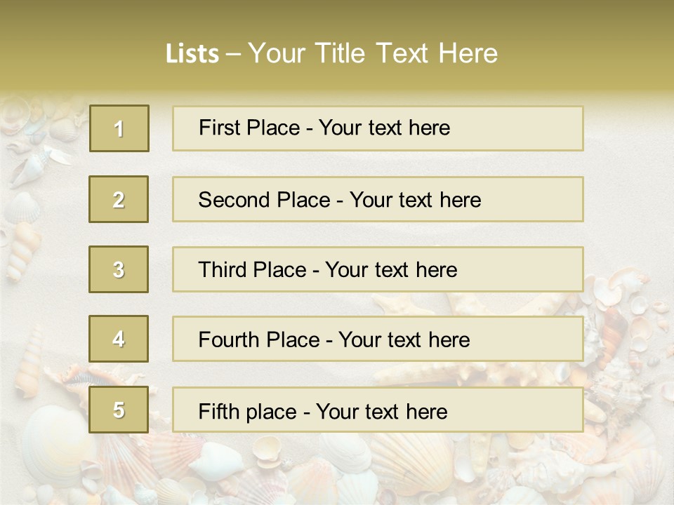 Border Seashells Natural PowerPoint Template